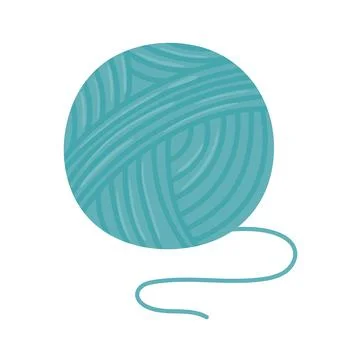 Blue ball of yarn Stock Illustration