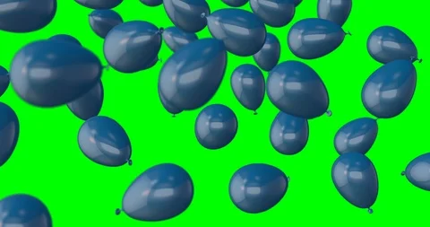 Blue balloon falling slow motion Stock Footage 108335114