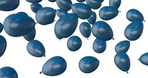 Blue balloon falling slow motion Stock Footage 108336009