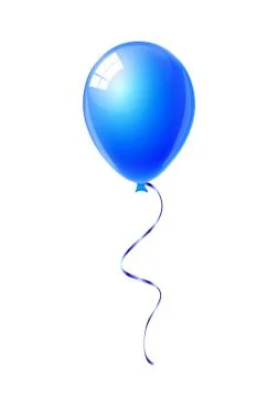 Blue balloon isolated on white background vector Illustrazione stock