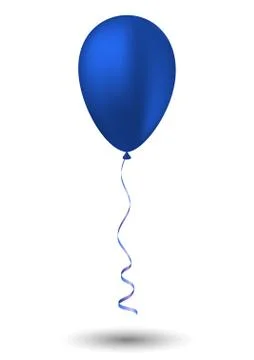 Blue balloon on white background Stock Illustration