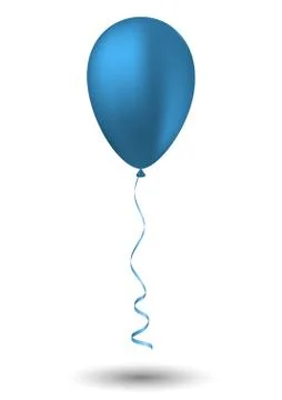 Blue balloon on white background Stock Illustration