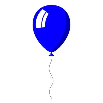 Blue balloon on white background Stock Illustration