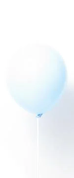 Blue balloon on white background with shadow. Strong light. Stock Photos