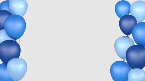 Blue balloons frame on a seamless loop Stock Footage 302924745