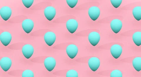 Blue balloons pattern Stock Illustration