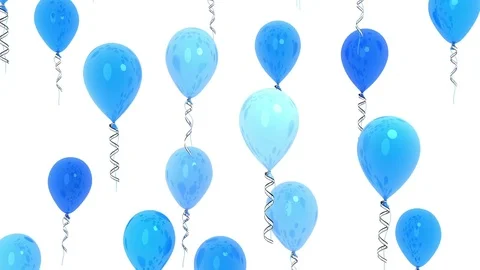 Blue balloons, seamless loop Stock Footage 80335291