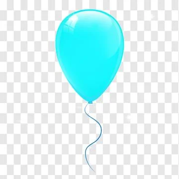 Blue balloons on a transparent background. . Vector illustration Stock Illustration