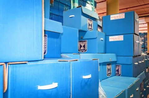 Blue ballot boxes concept image. Stock Photos