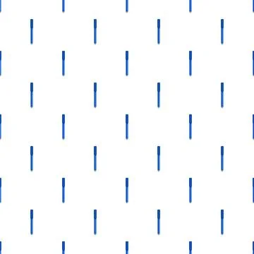 Blue ballpoint pen seamless pattern over white background Stock Illustration