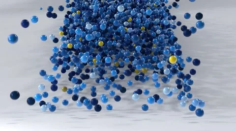 Blue balls flood Stock Footage 66683293