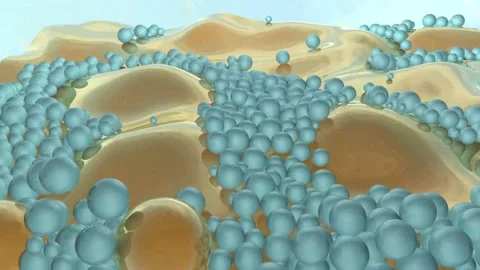 Blue balls roll down on a golden, embossed surface. Stock Footage 202604828