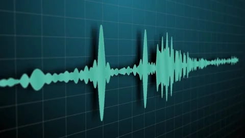 Blue band spectrum analyzer with reflection. Abstract music concept.  Stock Footage 113330109