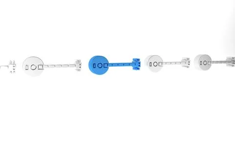 Blue Banjo icon isolated on white background. Musical instrument. Minimalis.. Stock Illustration