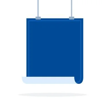 Blue banner with mounts vector icon flat isolated. Stock Illustration