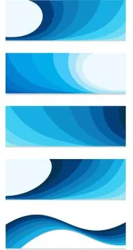 Blue banner set Stock Illustration