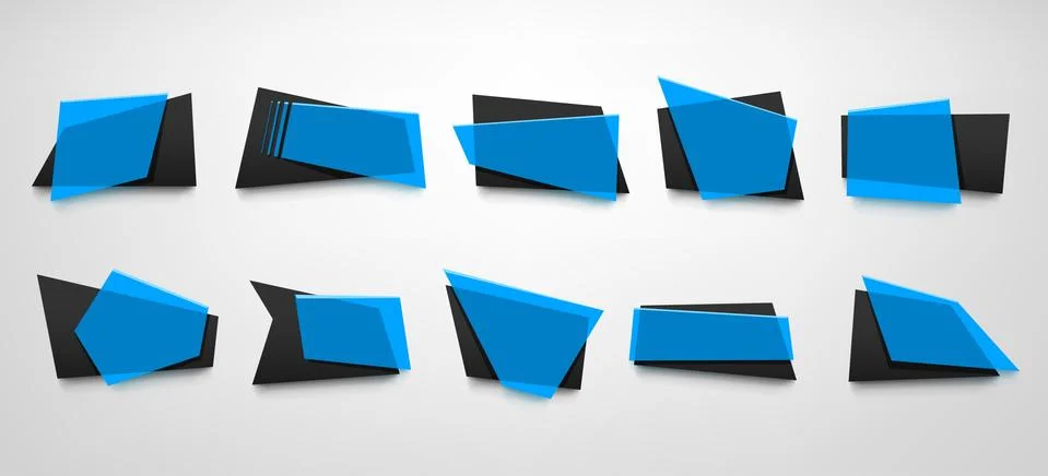 Blue banners set Stock Illustration
