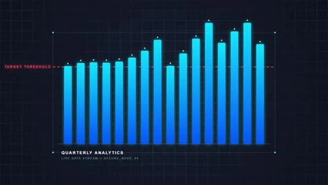 Blue Bar Chart Analytics Data Visualization | Business Growth Concept Stock Footage 348423785