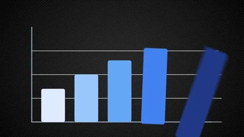 Blue bar chart animation with yellow trend line Stock Footage 328392738
