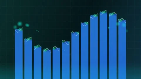 Blue Bar Chart Financial Growth Data Visualization Stock Footage 346661916