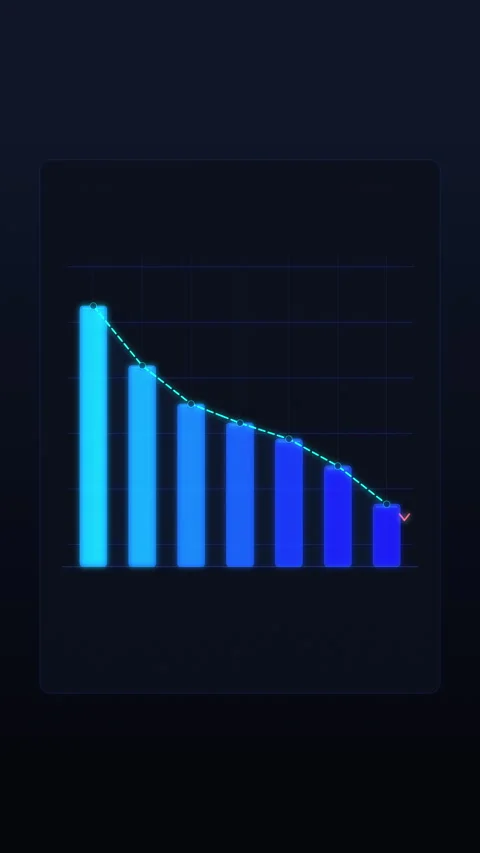 Blue bar chart graph animation showing financial decrease motion graphic Stock-Footage 346863596