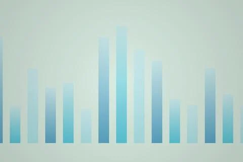 Blue bar chart graph showing data on a white background Stock Photos