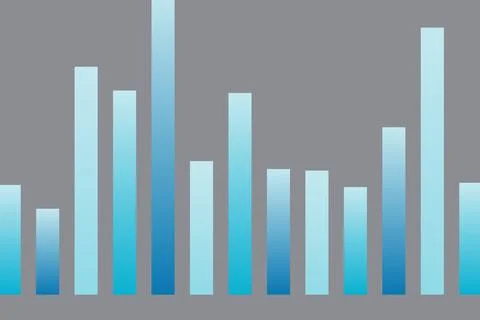 Blue bar chart showing data analysis in a modern style Stockfoto's