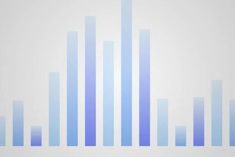 Blue bar chart showing data analysis on a light background 库存照片