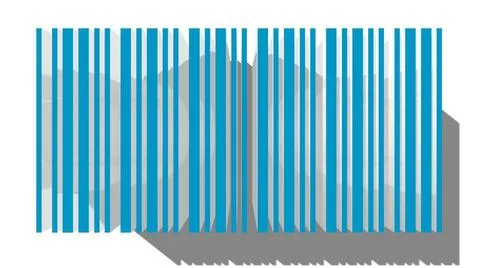 Blue bar code blue bar code with long shadow. 3D rendering Copyright: xZoo... Stock Photos