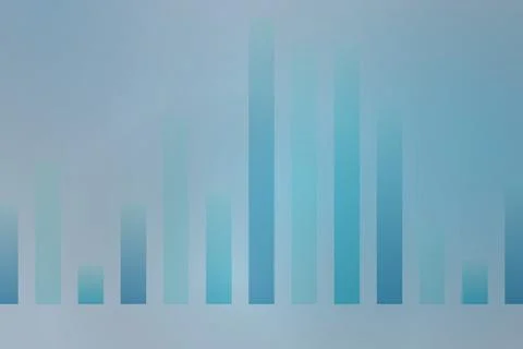 Blue bar graph data chart on a gradient background Stock Photos