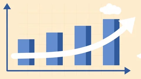 Blue bar Graph with Upward arrow Animation. Stock Footage 298311895