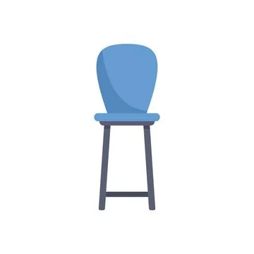 Blue bar stool standing on white background Illustrazione stock