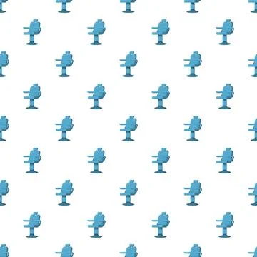 Blue barber chair pattern seamless background design Stock Illustration