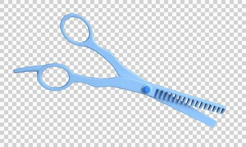 Blue barber scissors, hairdressing scissors Stock Illustration