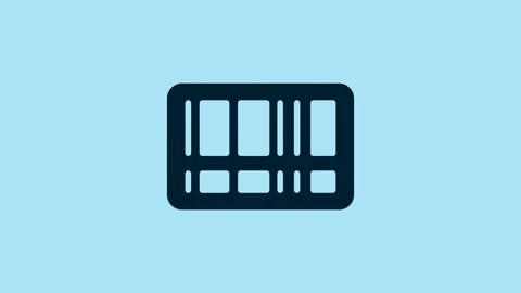 Blue Barcode icon isolated on blue background. 4K Video motion graphic animation Stock Footage 230949807