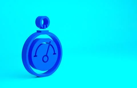 Blue Barometer icon isolated on blue background. Minimalism concept. 3d illus Stock Illustration