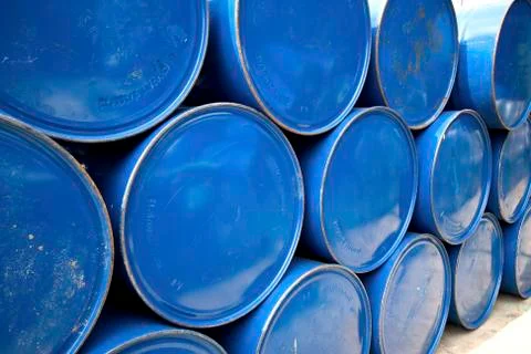 Blue barrels Stock Photos