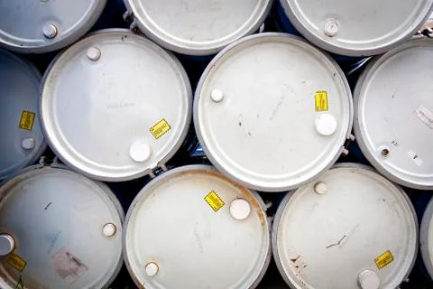 Blue barrels Stock Photos