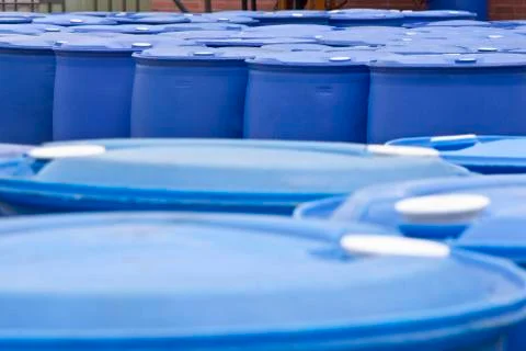 Blue Barrels Stock Photos