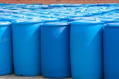 Blue Barrels Stock Photos
