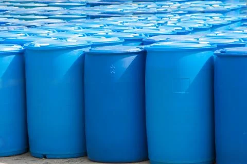 Blue Barrels Stock Photos