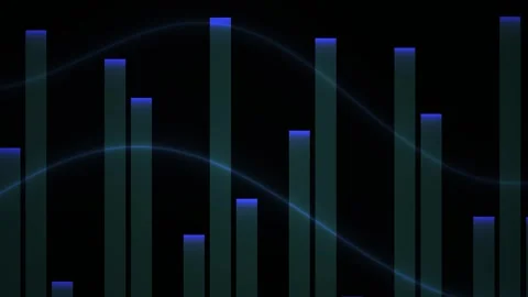 Blue bars on black background graph. Stock Footage 335104695