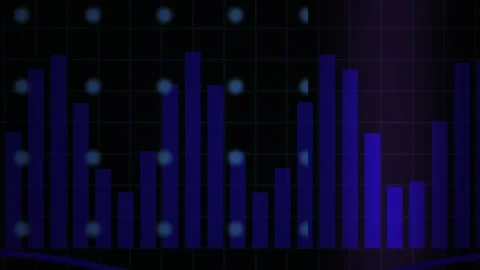 Blue bars on black background graph. Stock Footage 339994308