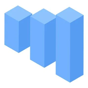 Blue bars icon, isometric style Stock Illustration