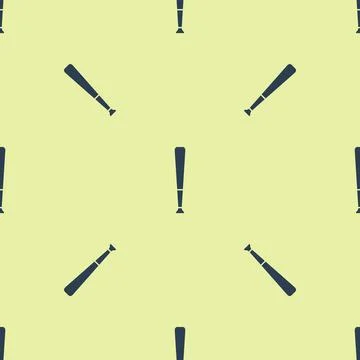 Blue Baseball bat icon isolated seamless pattern on yellow background. Sport イラスト素材