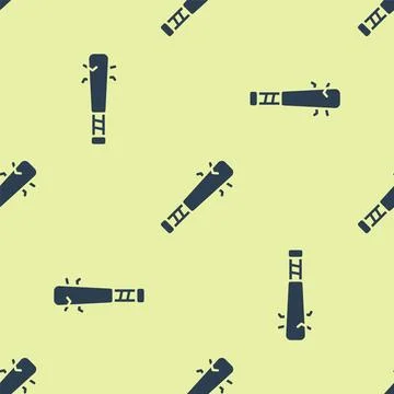 Blue Baseball bat with nails icon isolated seamless pattern on yellow backgro Illustrazione stock
