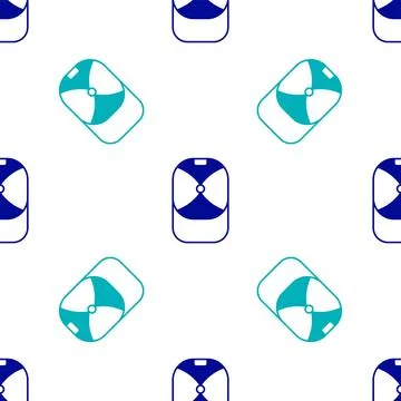 Blue Baseball cap icon isolated seamless pattern on white background. Sport.. イラスト素材