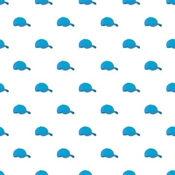 Blue baseball cap pattern seamless イラスト素材