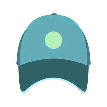 Blue baseball hat flat icon Stock Illustration