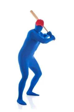 Blue: baseball player Stock Photos
